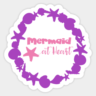 Mermaid At Heart, Starfish, Seashells, Shells Sticker